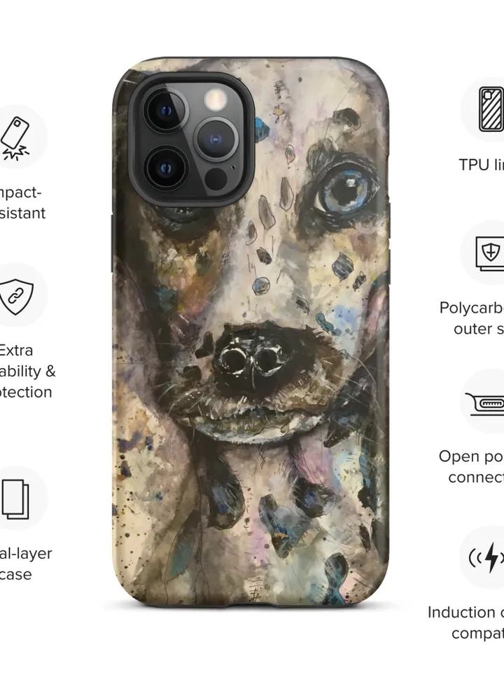 Dalmatiner Tough iPhone case made from my own watercolour mix media painting,unique gifts,dogs iphone cases.