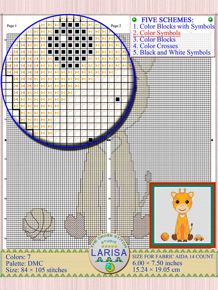 Giraffe Cross Stitch Pattern | Darling Baby Giraffe Pattern