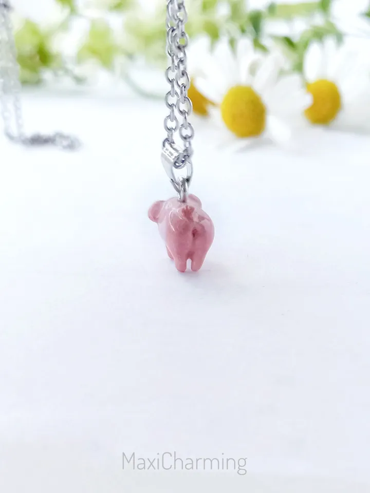 A pig necklace tiny size