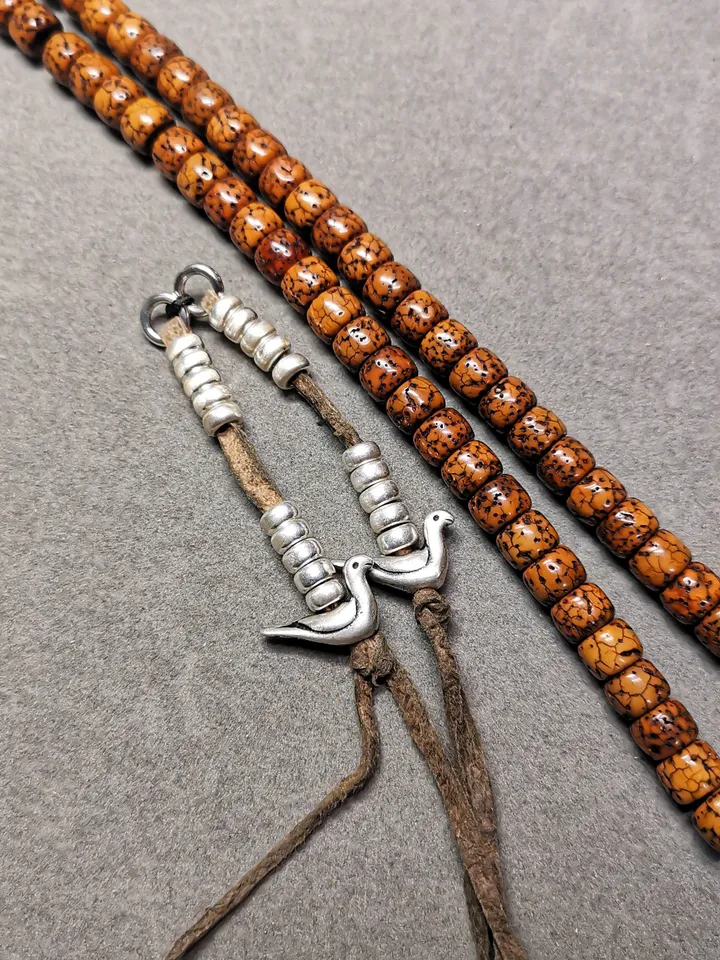 Gandhanra Handmade 5mm Silver Tibetan Buddhist Prayer Bead Counters for 8-15mm Mala,Lucky Birds Pendant