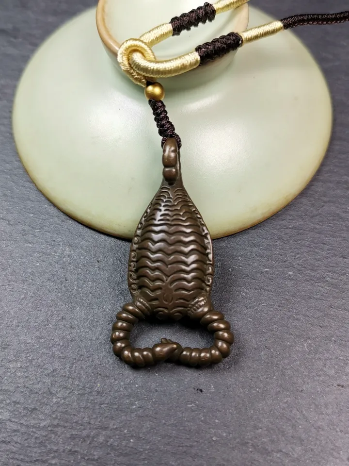 Gandhanra Handmade Tibetan Amulet,Scorpion Guru of Padmasambhava, Buddhist Scorpion Totem Pendant, Made of Thokcha,1.7"