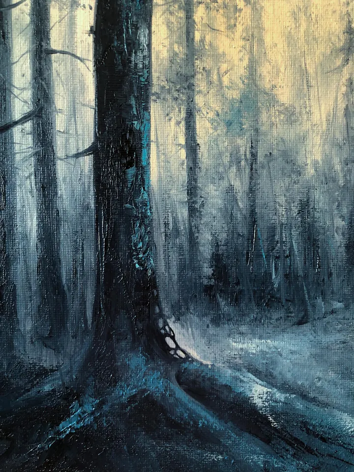 Forest Original Painting Oil Landscape Trees Wall Art