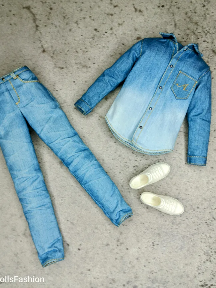 Classic jeans and denim shirt for Ken dolls