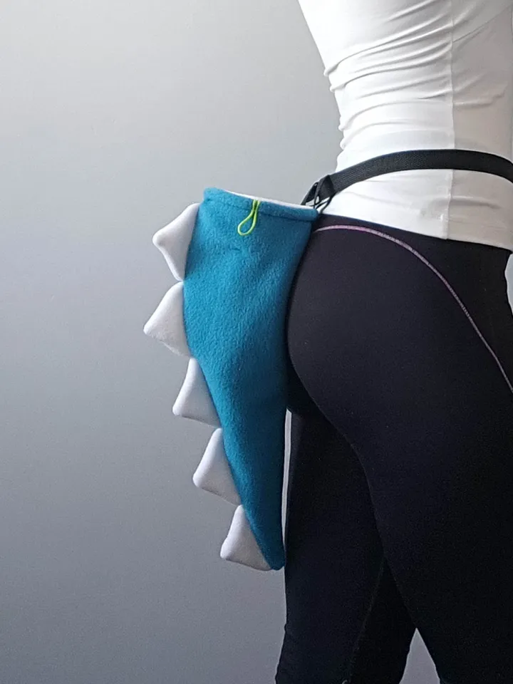 Chalk bag Dino Tail blue for rock climbing