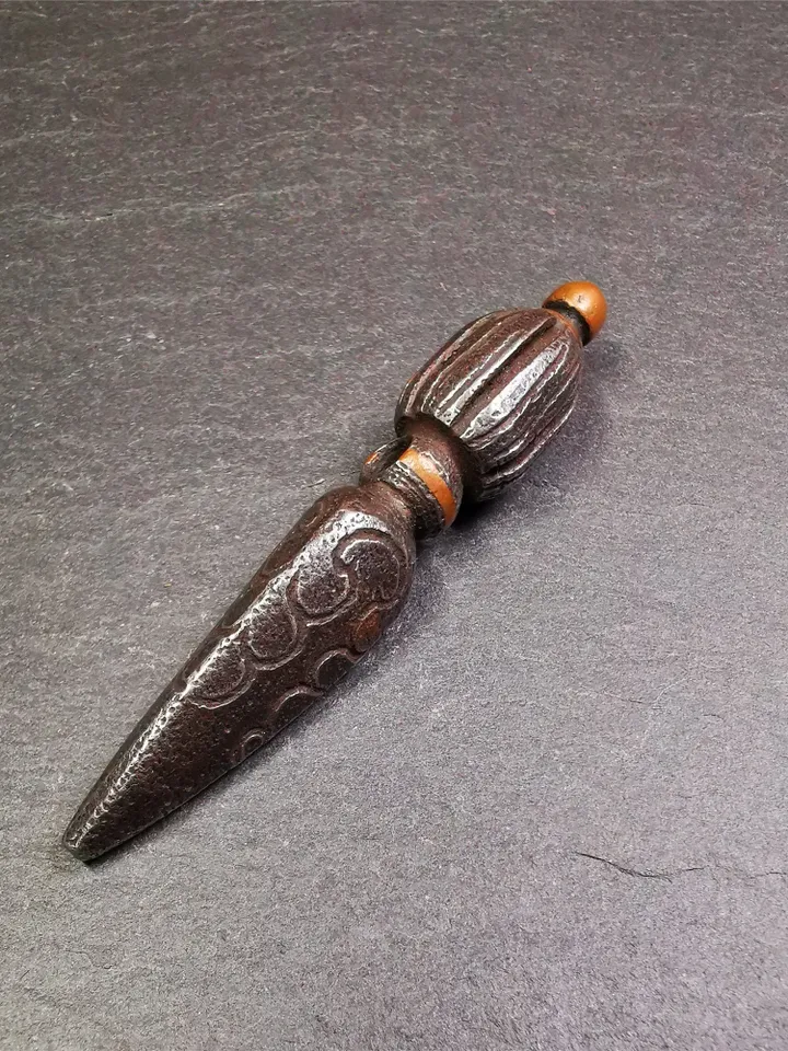 Gandhanra Handmade Tibetan Amulet ,Kila(Dorje Phurba) , Trantic Buddhism Ritual Implement Pendant,Made of Cold Iron,2.76"