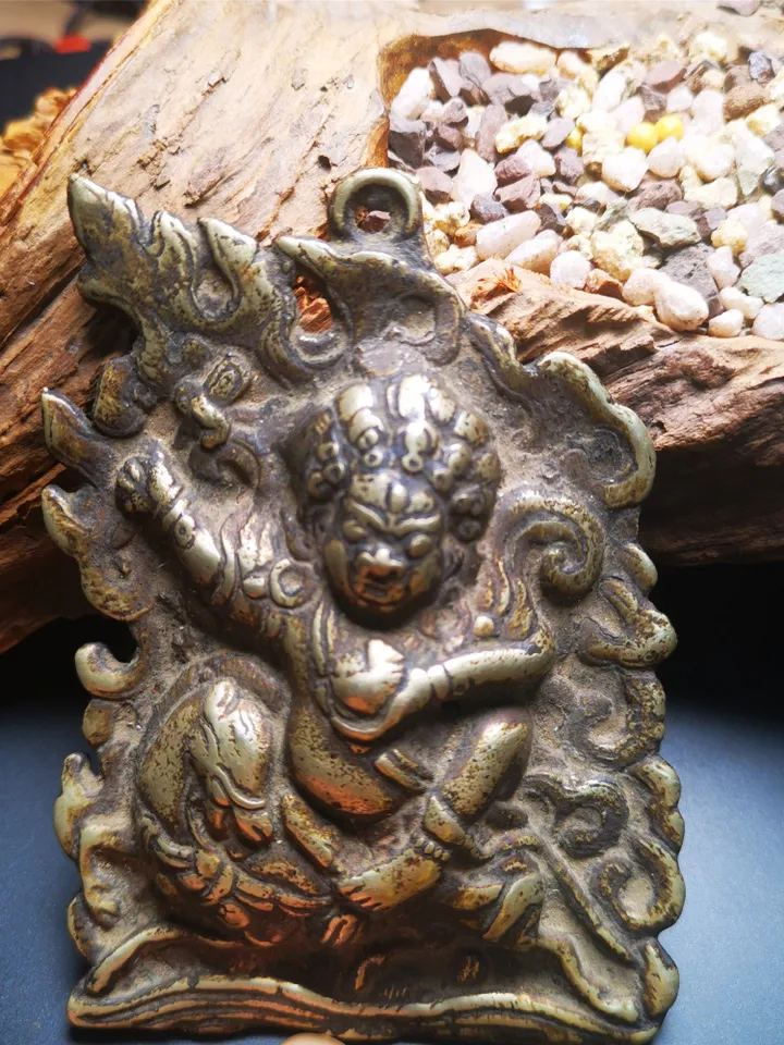Gandhanra Antique Tibetan Buddhist Protective Figurine ,Palden Lhamo, Wrathful Deity of Glorious Goddess, Wisdom Protector-100 Years Old