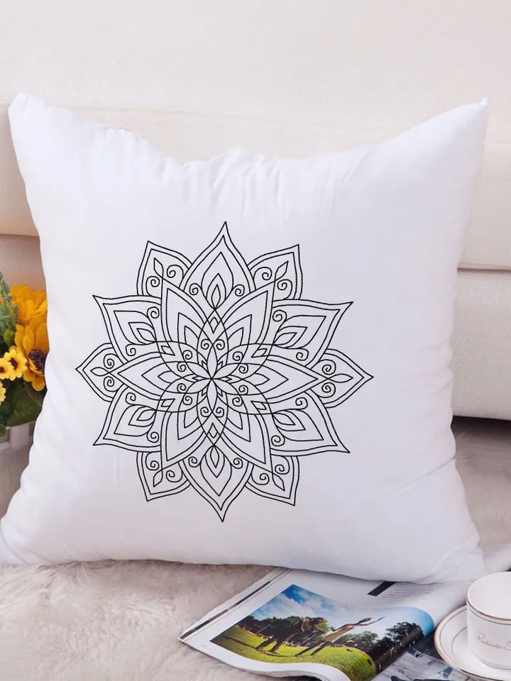 Floral mandala blackwork pattern PDF Blackwork mandala embroidery download PDF, Mandala cross stitch, Mandala ornament Backstitch chart #W34