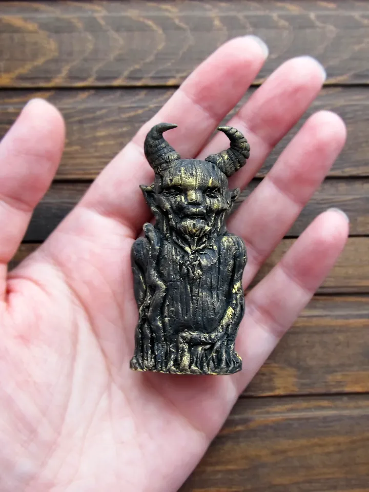 Pan god statue Satyr Greek God figurine Pan Figure Sculpture God of Wild and Nature Horned God Pagan God Statue Wicca altar Greek Mythology