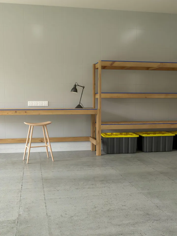 DIY Garage Shelves With Work Bench Plans, PDF