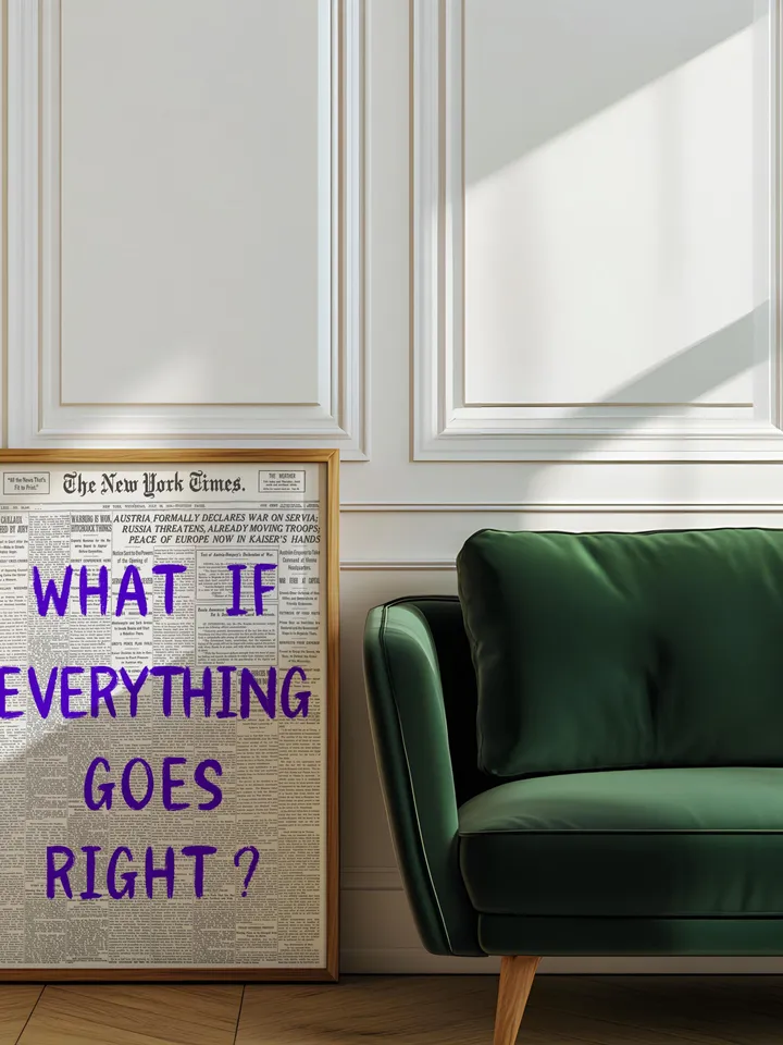 What If everything goes right Retro Newspaper Print, Trendy Wall Art, Typography Poster, Purple Aesthetic, Printable Wall Art, Digital Print