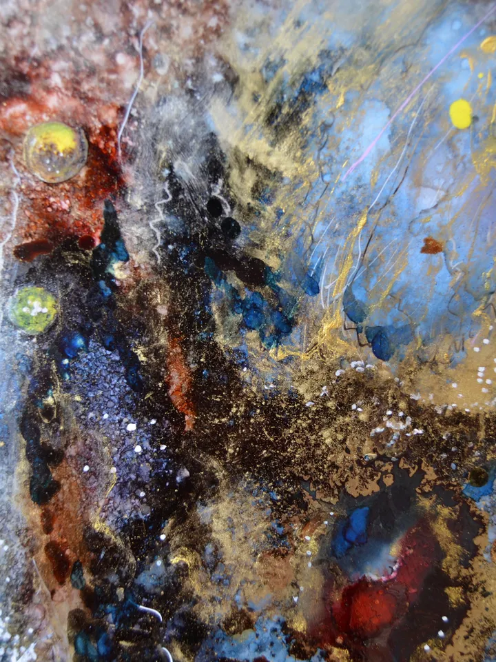 Abstract galaxy butterfly alcohol inks painting on yupo paper, original wall art,unique handmade home decoration,abstract artwork,gift.