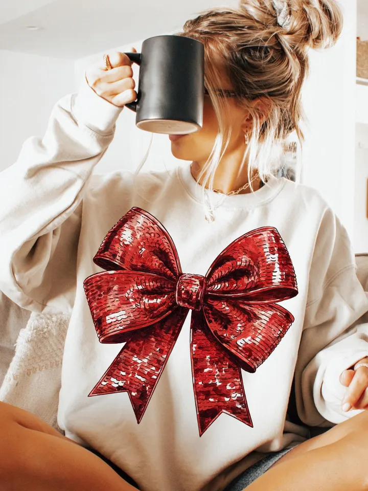Coquette Christmas png Coquette bow png Christmas girly png Glitter bow png Sequins Holiday png Merry xmas Retro Christmas png Disco