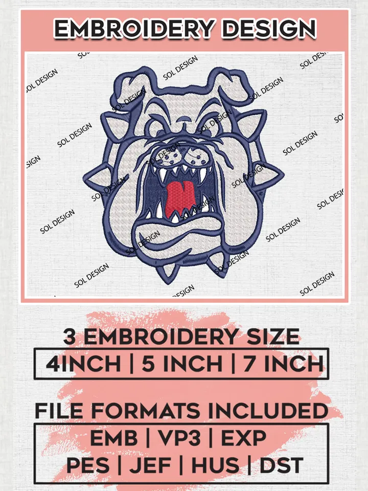 Fresno State Bulldogs Embroidery Designs, NCAA Logo Embroidery Files, NCAA Fresno State Bulldogs Logo, NCAA Embroidery Designs, Machine Embroidery Designs, Digital Download
