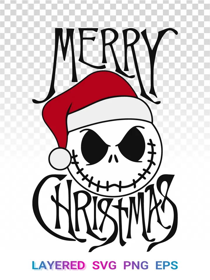 🎅 Jack Skellington Christmas SVG, Merry Christmas PNG Cricut
