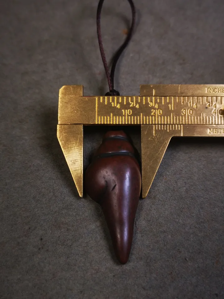 Gandhanra Acient Shankha(Divine Conch) Badge,Tibetan Buddhist Protective Amulet Pendant,Made of Lima Brass