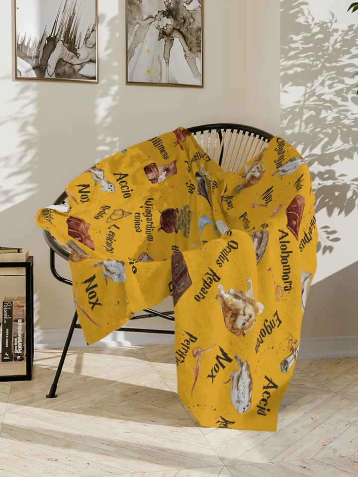 Wizarding World Baby Blanket; Magic School Baby Fleece Blanket Owl Key Magic World Custom Wizard Blanket Gift for Baby Minky Blanket WBB12