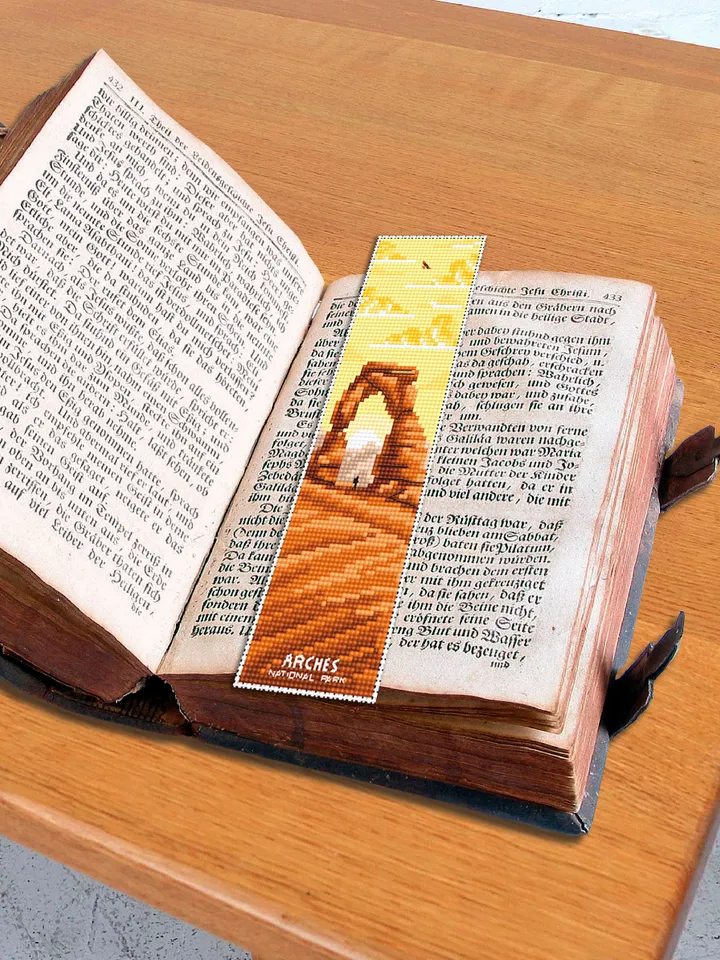 Arches national park bookmark cross stitch pattern PDF download Nature cross stitch chart, Digital bookmark pattern, Rocky Mountains #B173