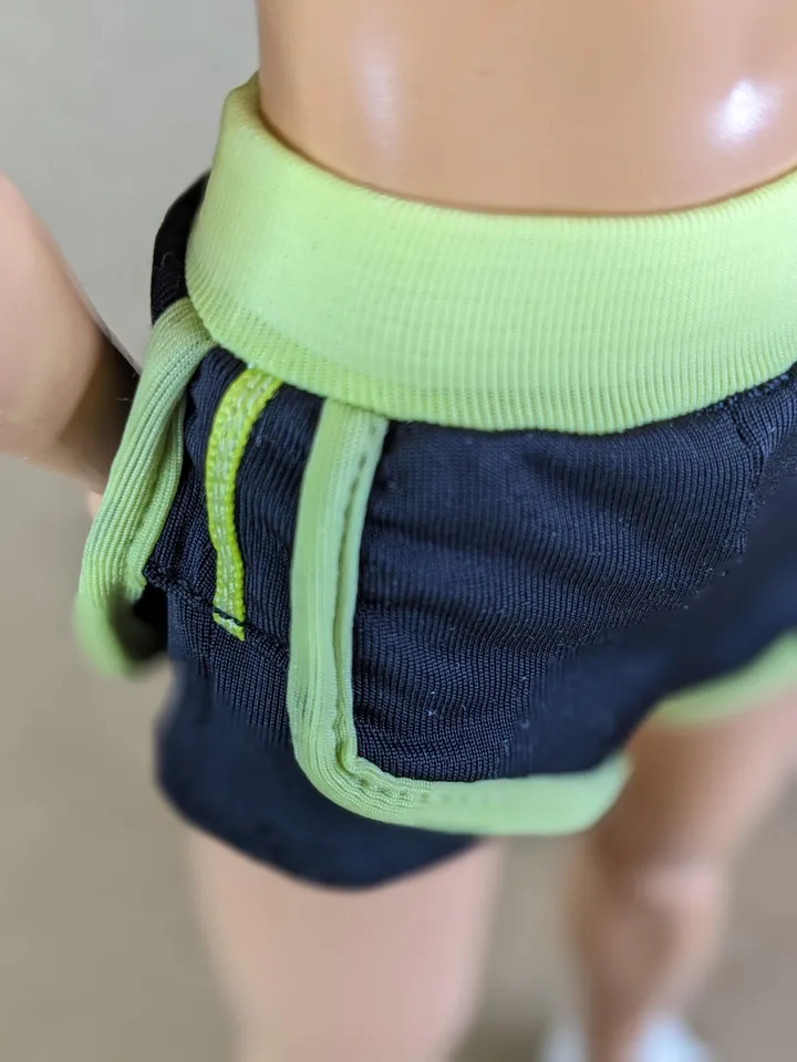 Double stretchy yoga shorts for 12-inch fashion male dolls