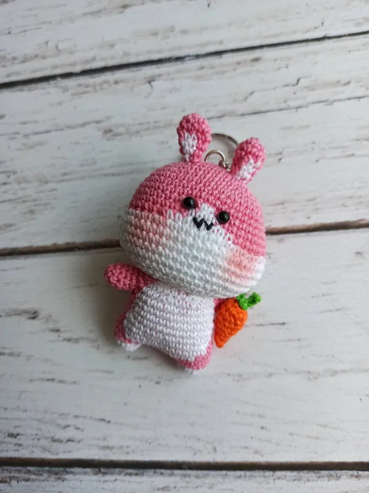 Crochet keychain cute bunny, rabbit symbol of the year , bunny Christmas gift