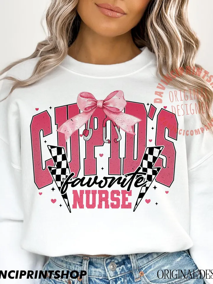 Cupid's favorite Nurse Png, Valentines Nurse png, Nurse life png, Nurse png, Valentines png, Coquette Bow Valentines, Nurse Gift, png design