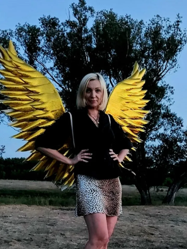 Angel Wings, Gold Angel Wings, Cosplay Wings, SparklingWings, Adult Accessory for Divine, Fairy, Goddess & Queen Costume