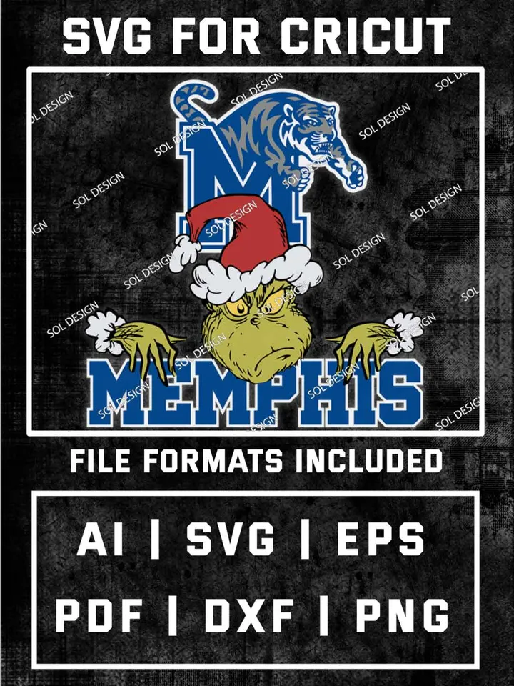 Grinch Memphis Tigers SVG, NCAA SVG Design, NCAA Memphis Tigers SVG, NCAA Tigers Cricut, Christmas Svg, Grinch svg, Digital Download