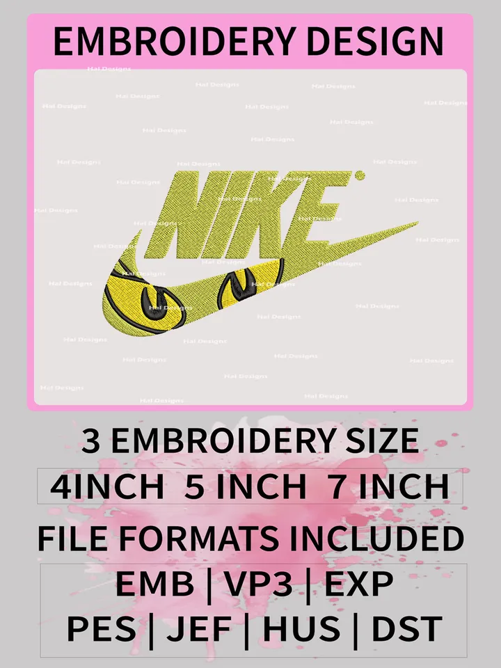 Nike Christmas Embroidery Designs, Grinch Machine Embroidery Patte, Logo Embroidery File.