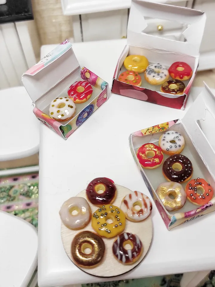 Donut, food scale 1 12, dessert for dolls, doll house, dessert, mini food, miniature food, food for dolls, mini food