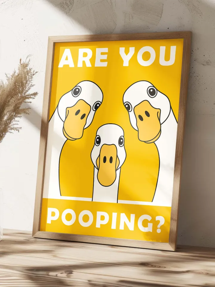 Funny Goose Bathroom Sign Are You Pooping Digital Download Wall Art Farmhouse Animal Bathroom Decor Quirky Toilet Humor Funny Animals Poster