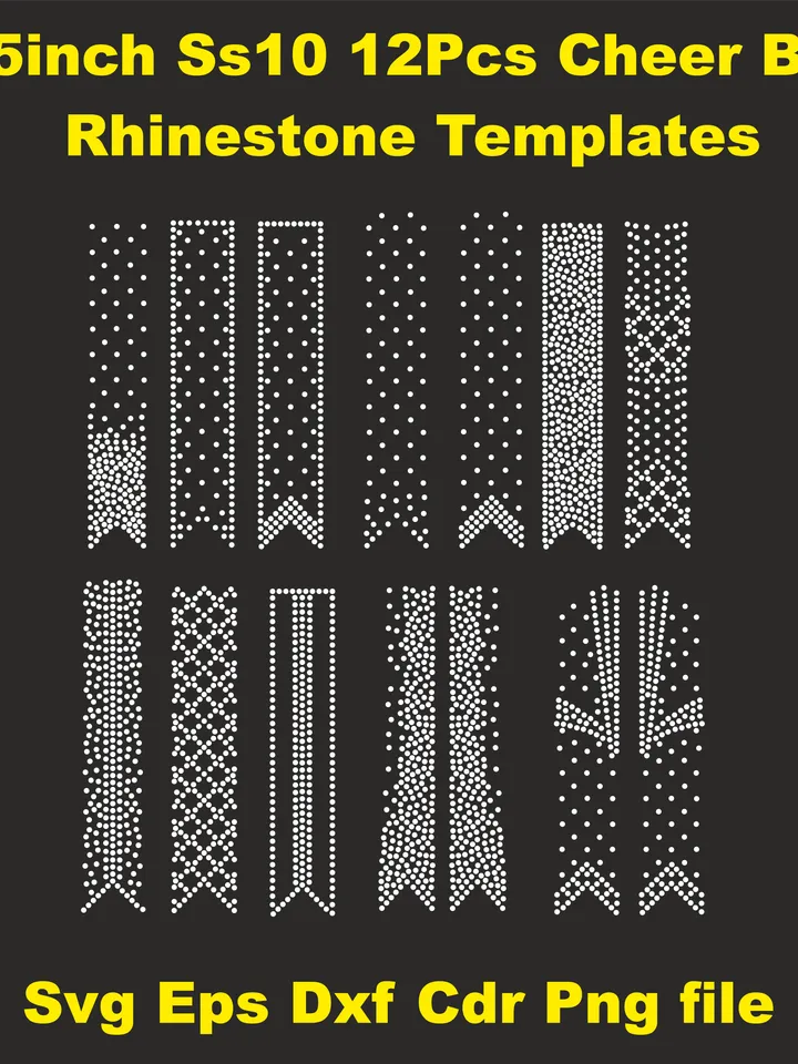 Cheer Bow Rhinestone Template 1,5 inc ss10 SVG Cricut Silhouette Digital Download Cut File