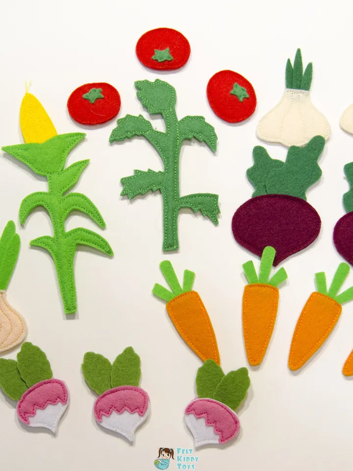 Felt vegetable garden, eco toy, Set 1