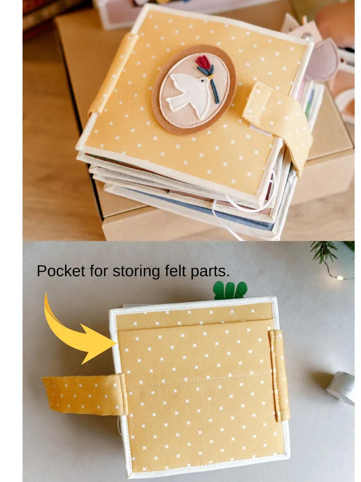 Quiet Book Toddler, Handmade Montessori Busy Book with Forest Animals- Felt Quiet Book for 1 Year Old, Travel-Friendly Educational Toy