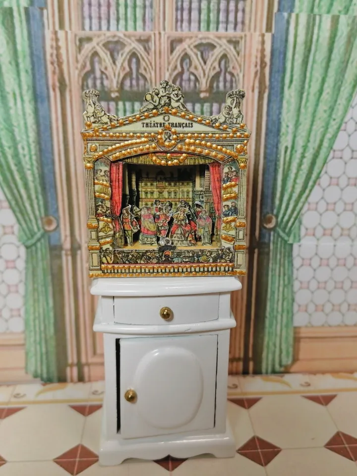 Miniature puppet theater for doll houses.1:12 scale.