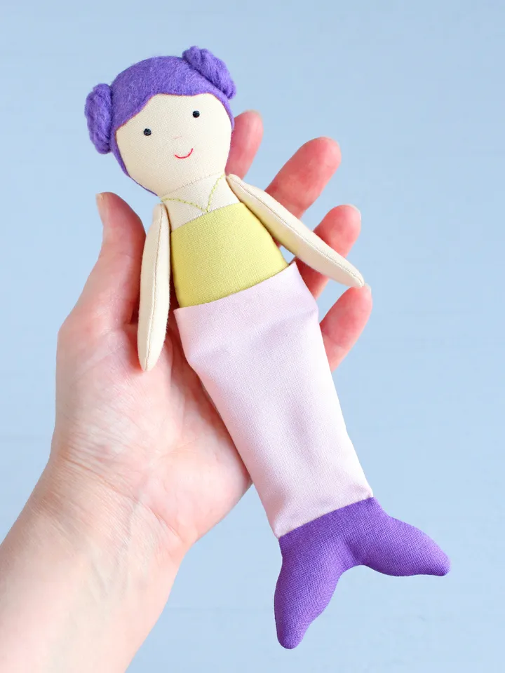 2 PDF Four 16 cm (6″) Mini Rag Dolls with Outfits Sewing Patterns Bundle