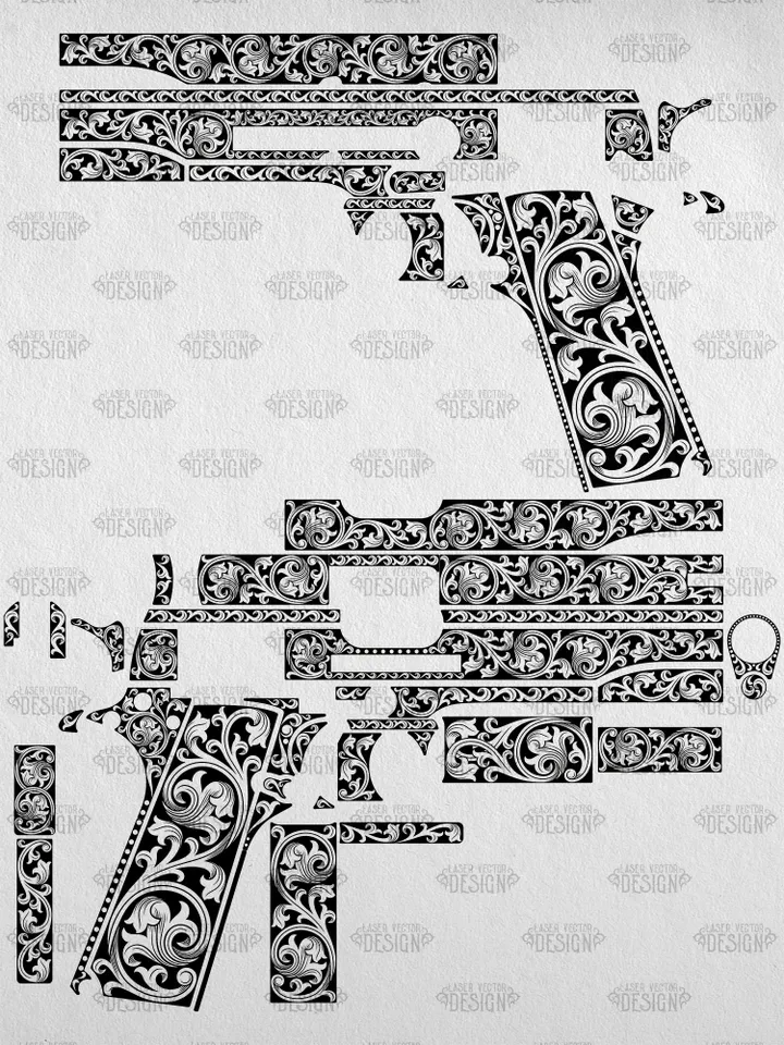 VECTOR DESIGN Colt 1911 Government Gothic ornament