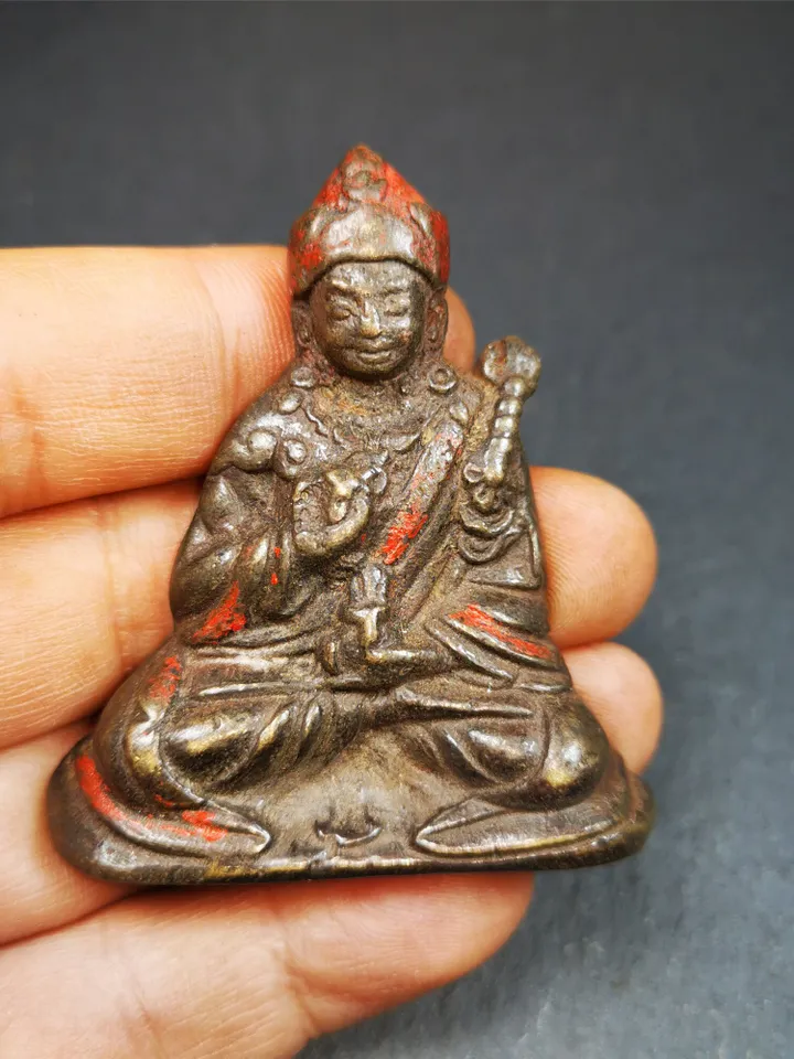 Gandhanra Acient Tibetan Buddhist Statue,Padmasambhava,Lotus Born,Guru Rinpoche,Terma Statue,60 years old