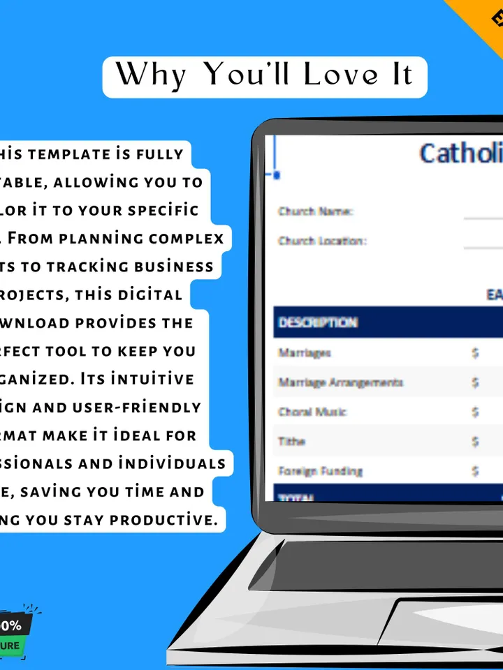 Catholic Church Budget Template, Editable Google Sheets Digital Download, Church Finance Planner, Parish Expense Tracker