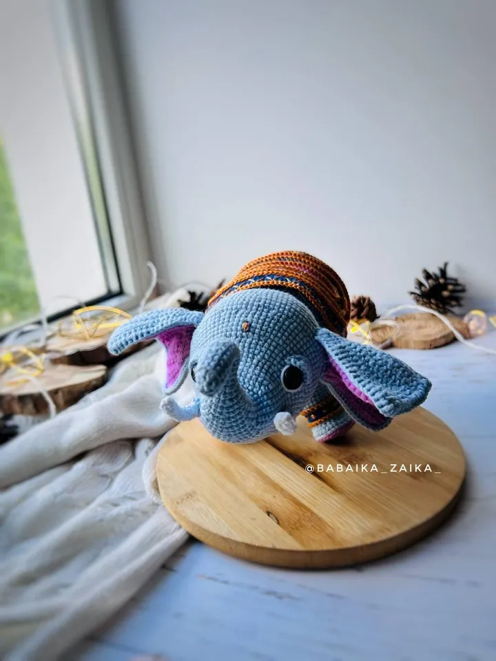 PDF Crochet Pattern Indian Elephant, Amigurumi Decor pattern, Crochet Elephant, Cute Elephant, Safari Animal Pattern, Crochet india Pattern