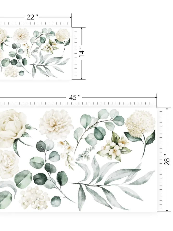Mirror Flowers Wall Decals Stickers el128