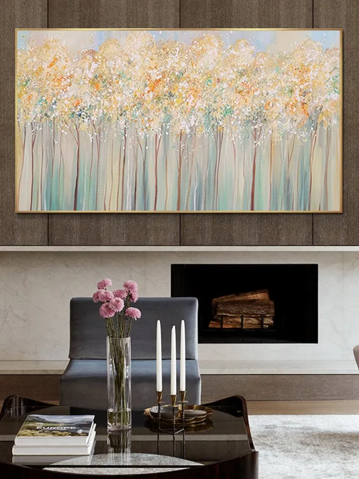 Original Oil Painting, Landscape Wall Art,Large Scale Contemporary Art Abstract Tree Painting, Large Scale Wall Art,Extra Large Oil Painting