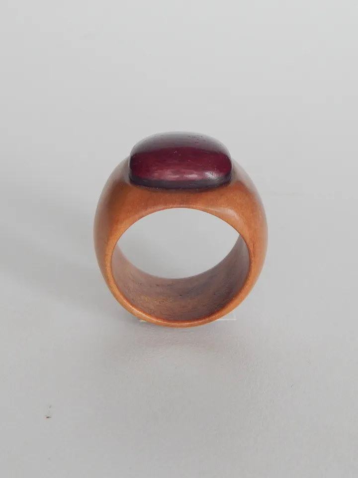 Wooden signet ring. Handmade jewelry made from natural wood. 4