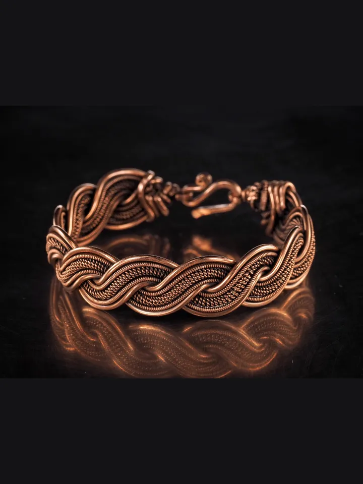 Wire wrapped copper bracelet for woman Antique style copper jewelry WireWrapArt