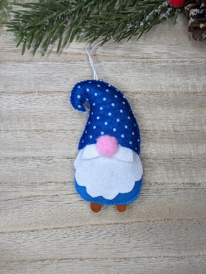 Holiday Gnomes, Felt Christmas Tree Decorations, Scandinavian Gnome, Christmas Gnomes, Swedish Gnome, Blue gnome, Set 3 toy