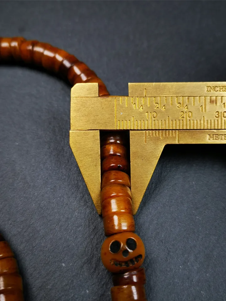 Gandhanra Handmade Tibetan Yak Bone Beads Mala,108 Prayer Beads for Meditation,Diameter 8.5mm, Length 48cm