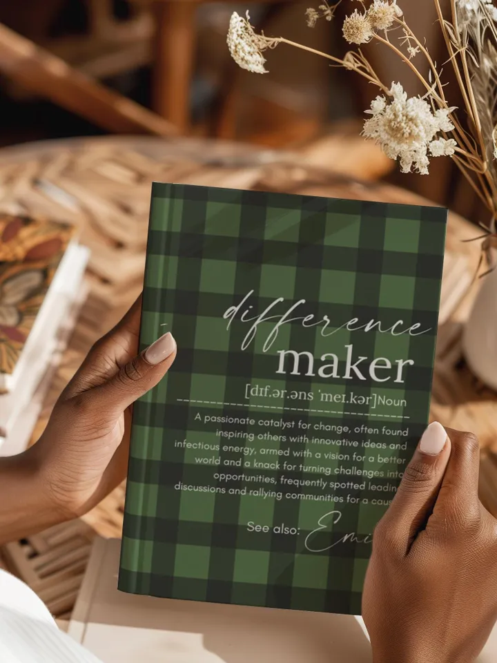 Personalized Difference Maker Journal with your name; Difference Maker Definition Gift; Custom Coworker Gift Employee gift Mentor Leader