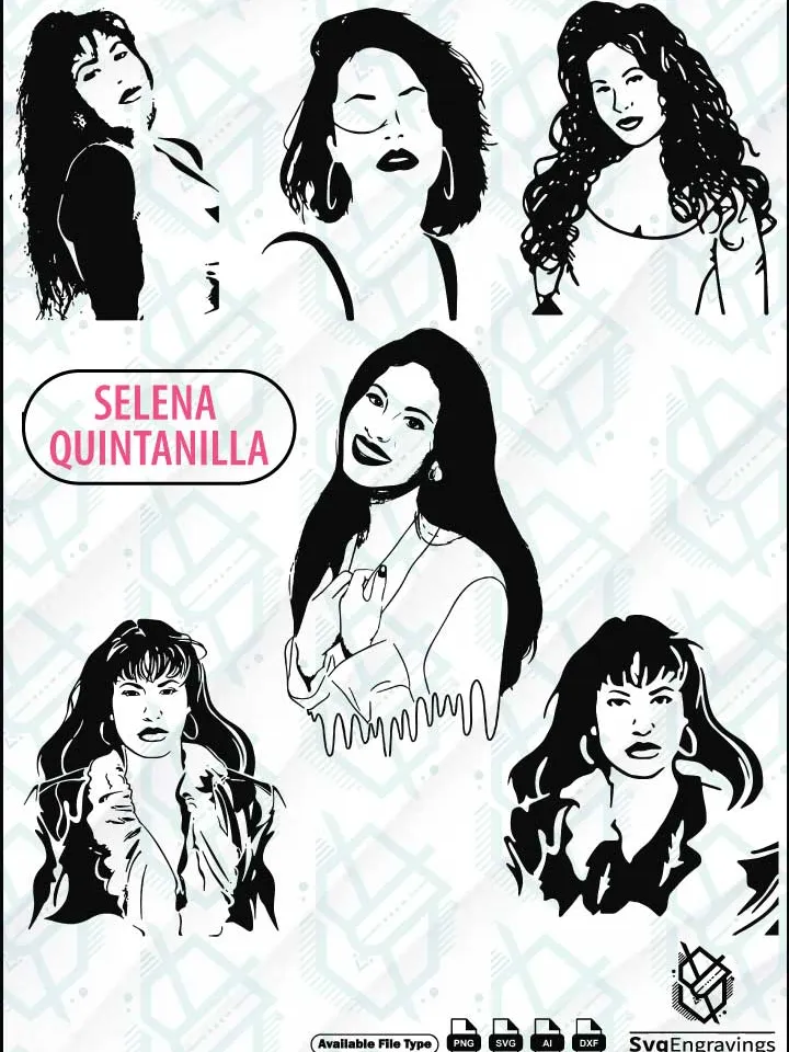 Selena Quintanilla Vector Bundle | High-Quality Ai, SVG, PNG & DXF Files | SvgEngravings