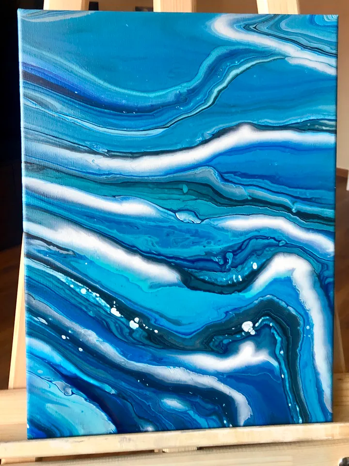 "Immersion" original abstract painting, fluid acrylic, abstract modern art