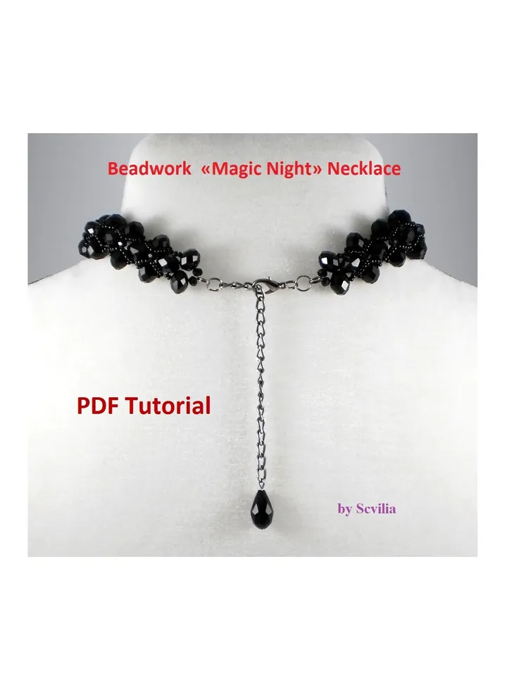 Tutorial «Magic Night» Necklace, beaded Necklace, Beading Tutorial, Beadwork Tutorial