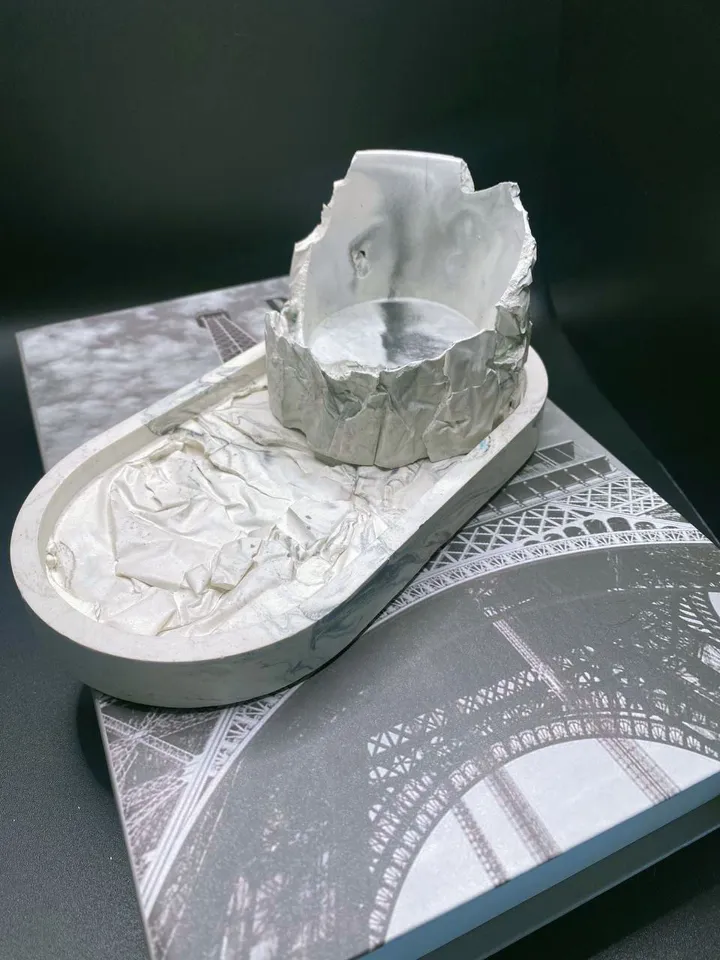 Decorative designer candlestick made of plaster