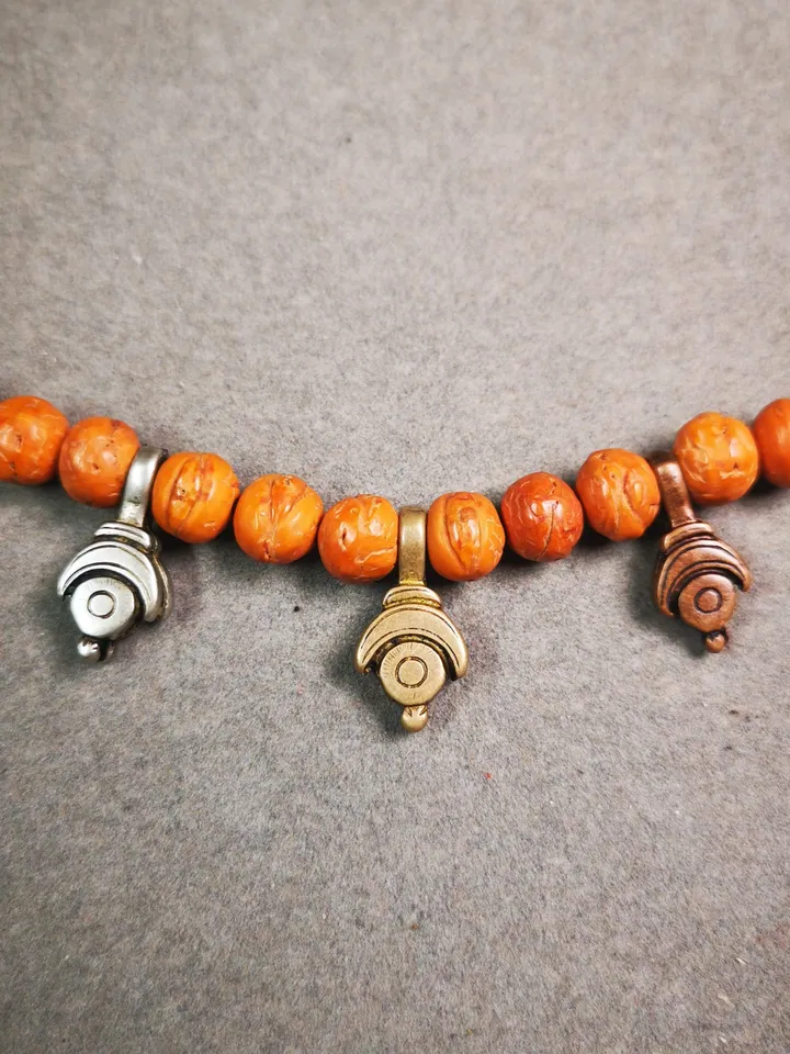 Gandhanra Handmade Buddhist Mala Counter Clip,Bum Counter Clip for Prayer Beads,Mani Jewel/Wish-Fulfilling Cintamani Shape,Mala Accessories